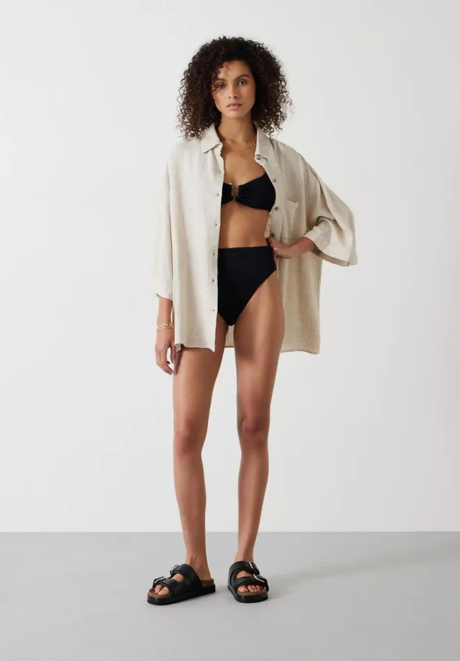 Hush Swimwear and Beachwear Women Chloe Rib Bikini Top Black