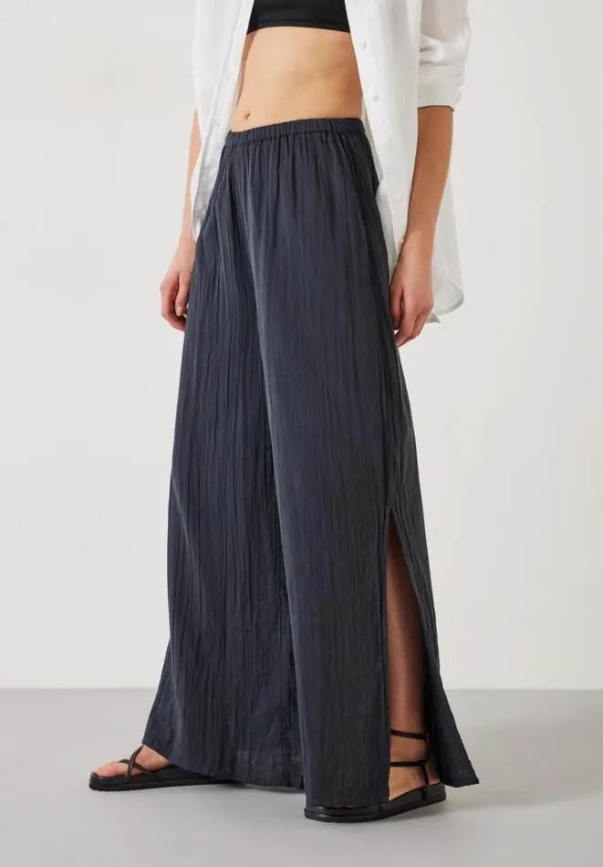Hush Swimwear and Beachwear Women Elodie Oversized Cheesecloth Trousers Black Hush Swimwear and Beachwear Women Elodie Oversized Cheesecloth Trousers Black