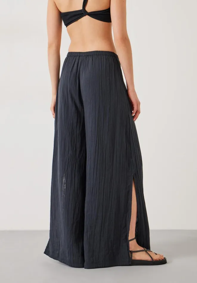 Hush Swimwear and Beachwear Women Elodie Oversized Cheesecloth Trousers Black Hush Swimwear and Beachwear Women Elodie Oversized Cheesecloth Trousers Black