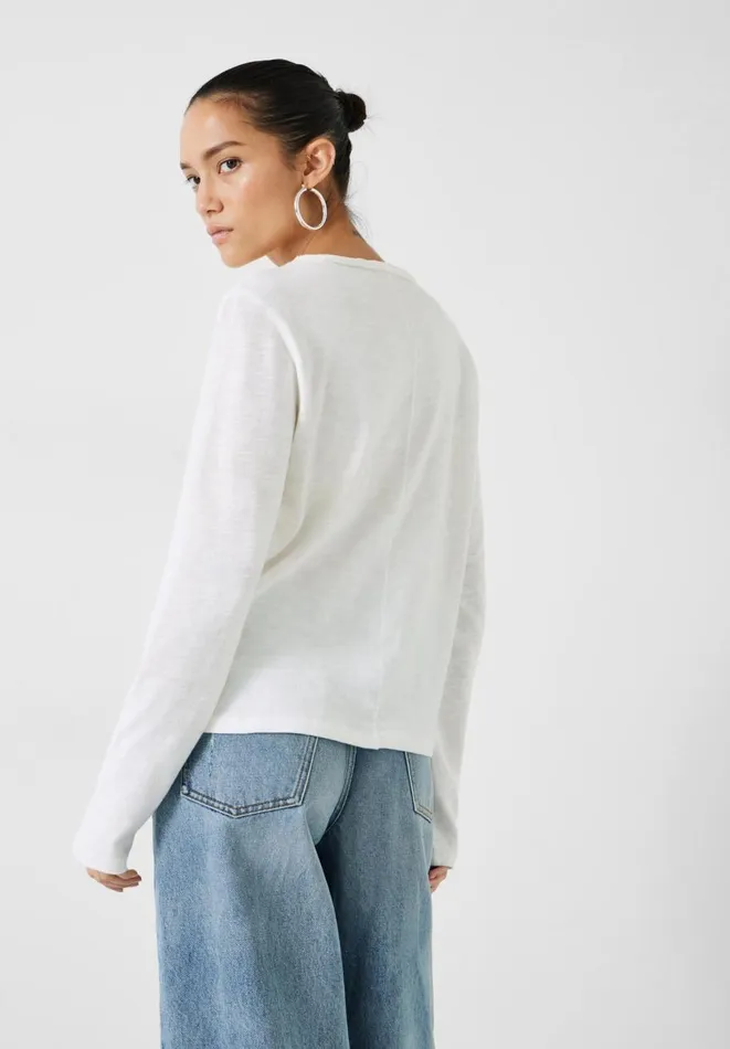 Hush Tops and Tshirts Women Addison Cotton Crew Neck Top White