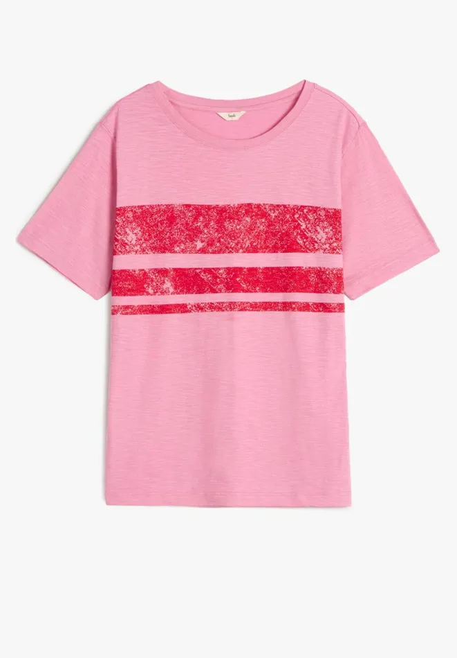 Hush Tops and Tshirts Women Ailbhe Striped TShirt Bright Pink