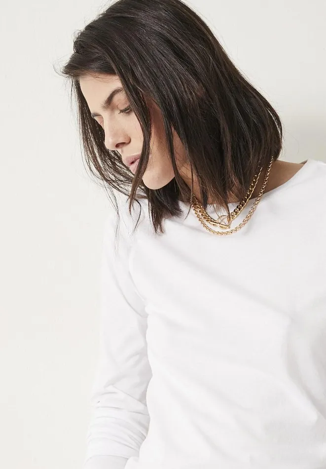 Hush Tops and Tshirts Women Anna Slim Crew Neck Top White