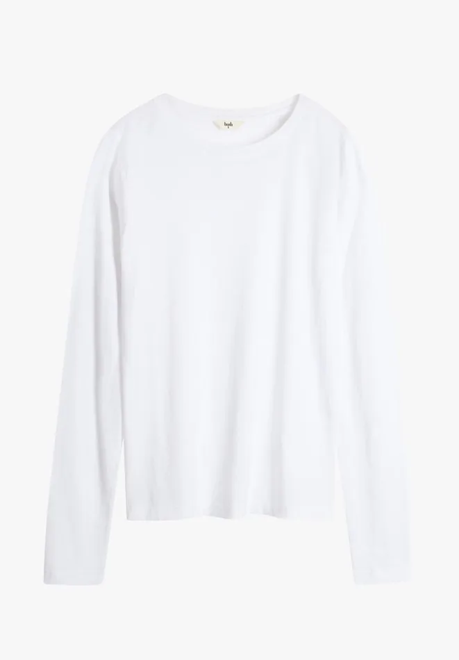 Hush Tops and Tshirts Women Anna Slim Crew Neck Top White