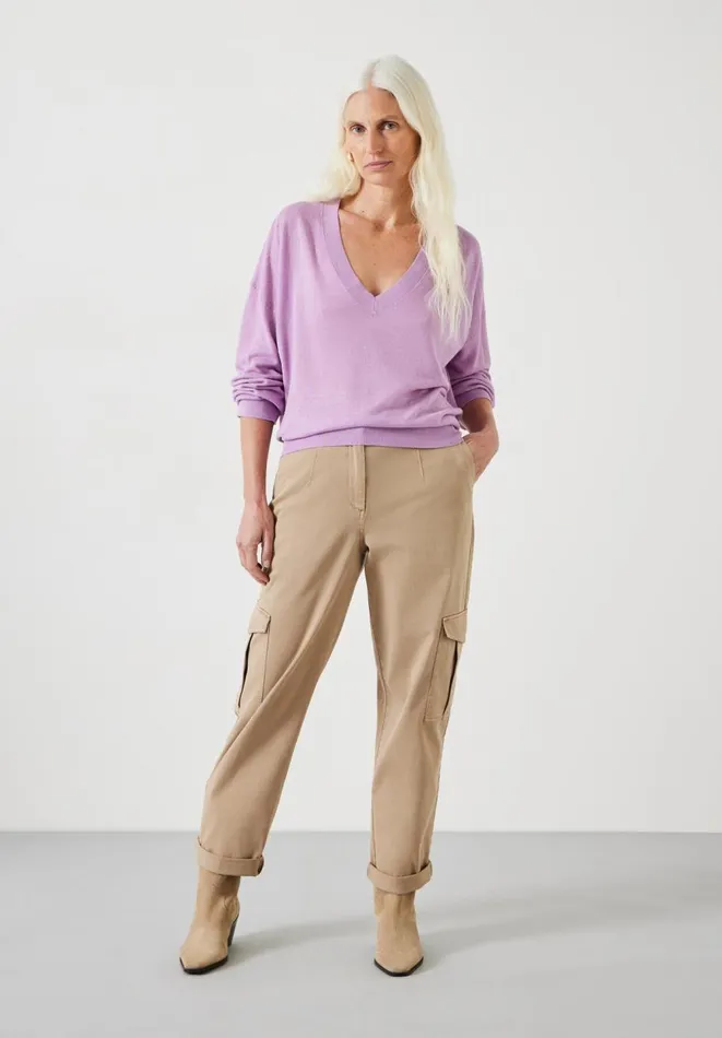 Hush Tops and Tshirts Women Aston Linen Blend Knitted Jumper Mid Lilac Hush Tops and Tshirts Women Aston Linen Blend Knitted Jumper Mid Lilac