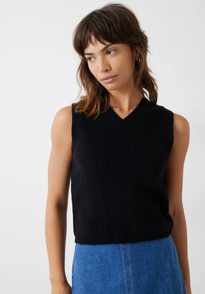 Hush Tops and Tshirts Women Bobbie Wool Blend Vest Black