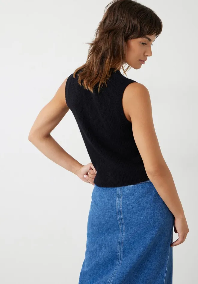 Hush Tops and Tshirts Women Bobbie Wool Blend Vest Black