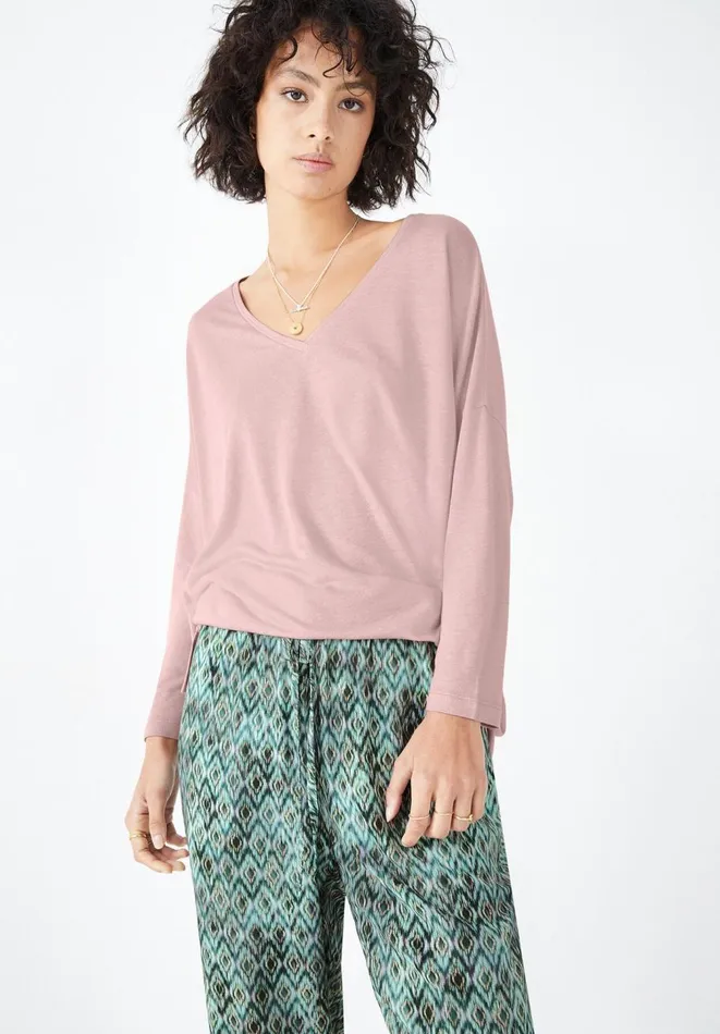Hush Tops and Tshirts Women Chesten Linen Jersey Top Blush