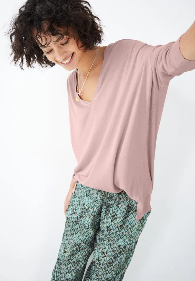 Hush Tops and Tshirts Women Chesten Linen Jersey Top Blush