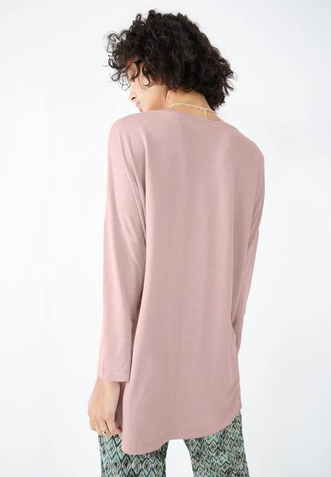 Hush Tops and Tshirts Women Chesten Linen Jersey Top Blush