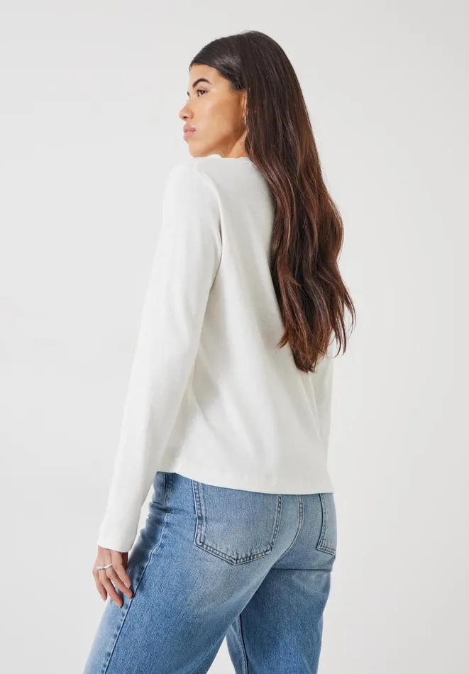 Hush Tops and Tshirts Women Cosima Heavyweight Cotton Top Soft White