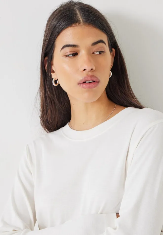 Hush Tops and Tshirts Women Cosima Heavyweight Cotton Top Soft White