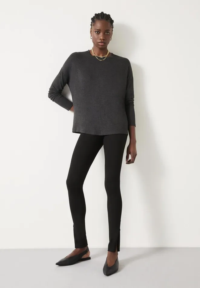 Hush Tops and Tshirts Women Dori Dolman Crew Neck Top Charcoal Marl