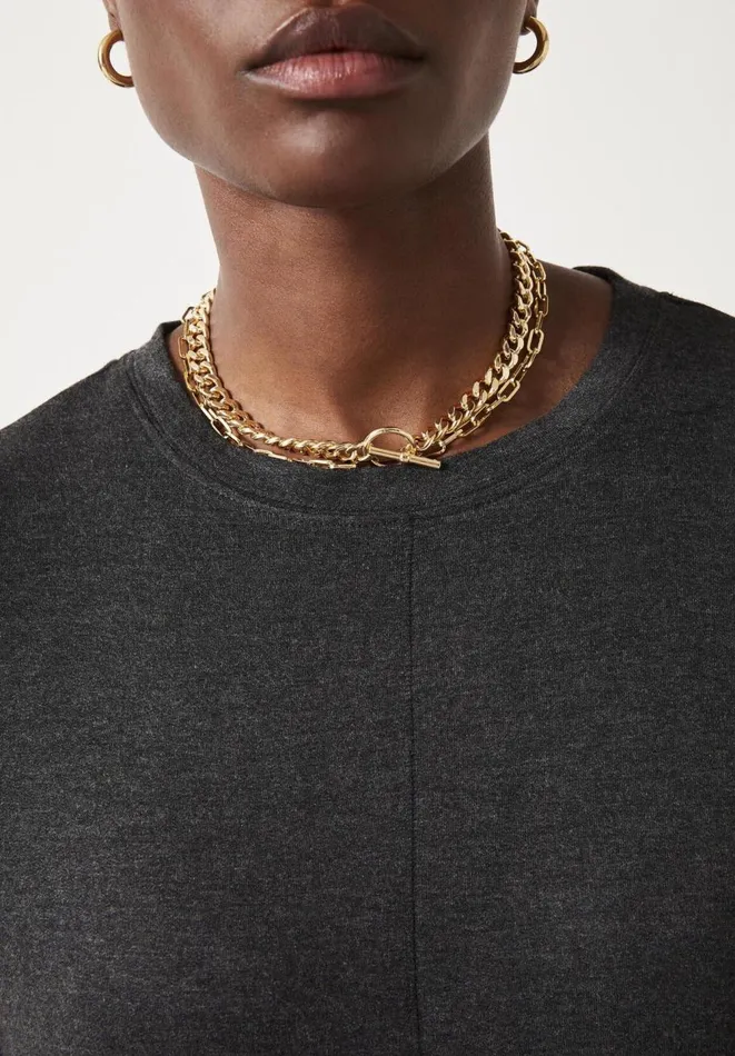 Hush Tops and Tshirts Women Dori Dolman Crew Neck Top Charcoal Marl