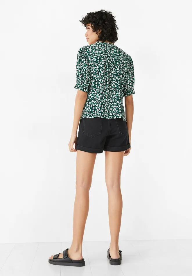 Hush Tops and Tshirts Women Hazel Button Blouse Mini Daisy Black Hush Tops and Tshirts Women Hazel Button Blouse Mini Daisy Black