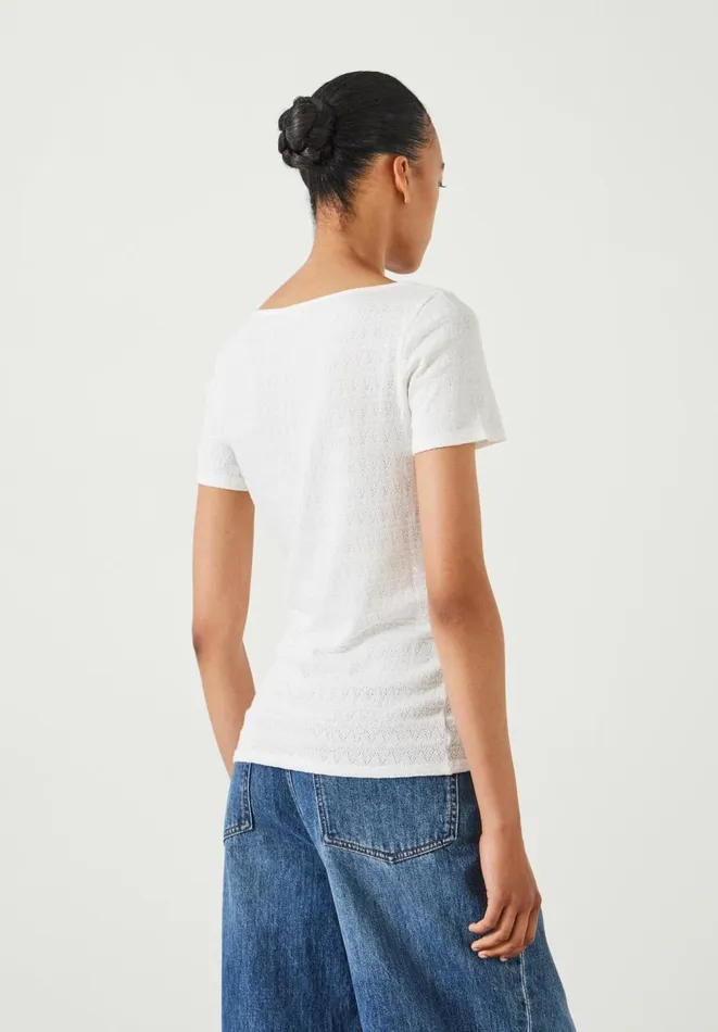 Hush Tops and Tshirts Women Jilly Sweetheart Neckline Top White