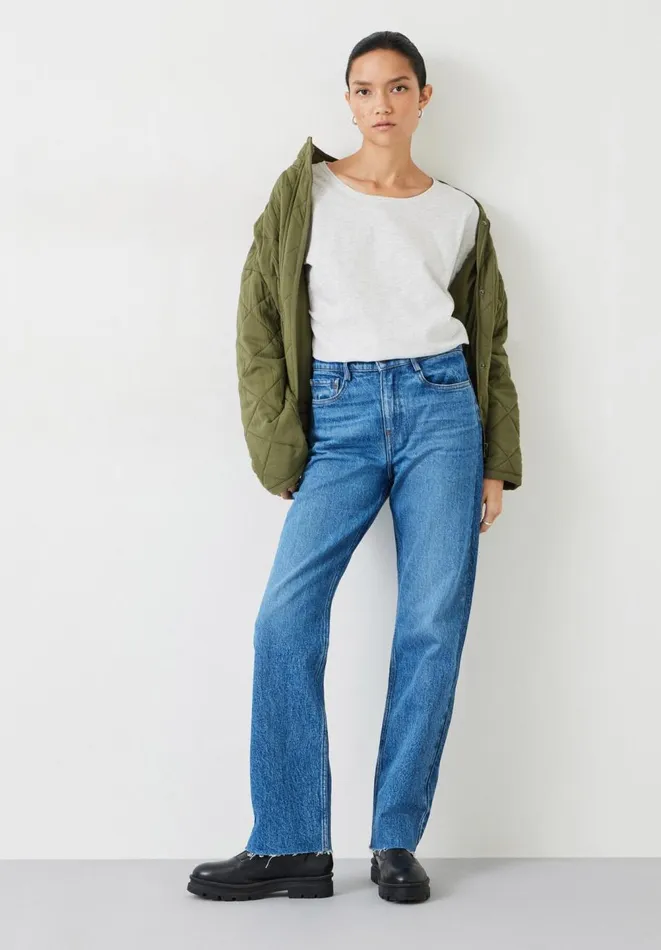 Hush Tops and Tshirts Women Kali Cotton Crew TShirt Lightest Grey Marl