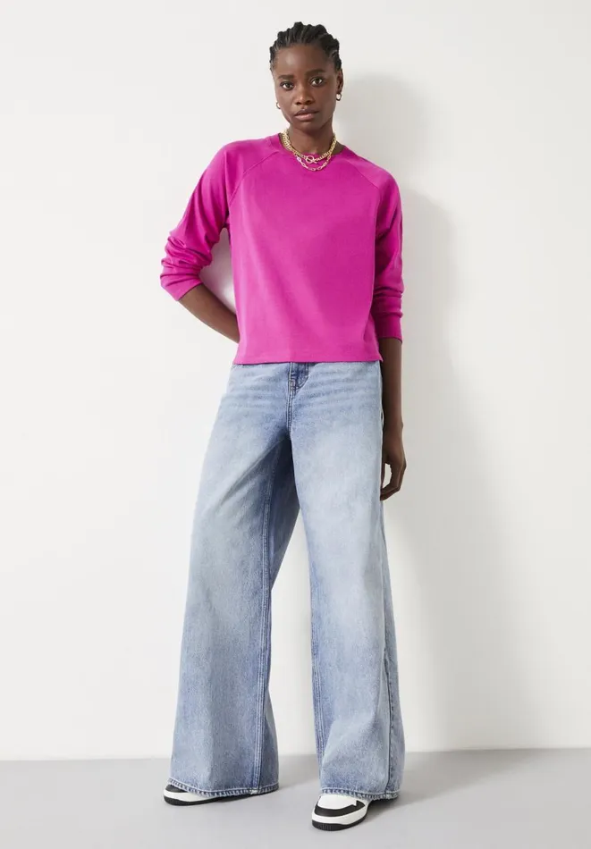 Hush Tops and Tshirts Women Matilda Cotton Raglan Top Bright Pink