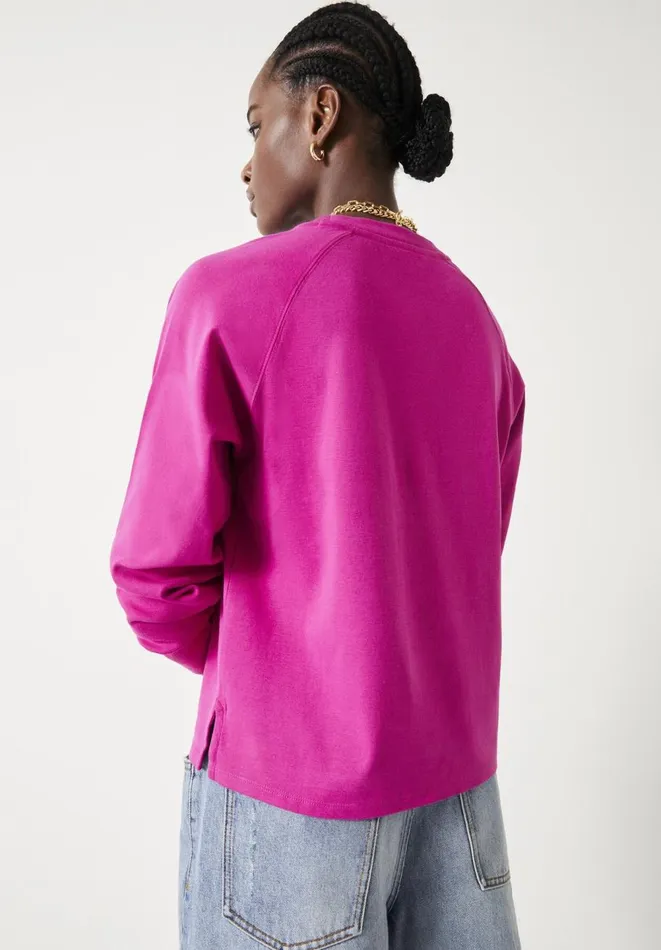 Hush Tops and Tshirts Women Matilda Cotton Raglan Top Bright Pink