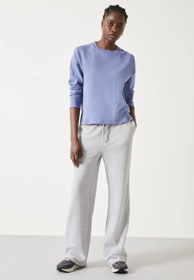 Hush Tops and Tshirts Women Matilda Cotton Raglan Top Dusty Blue