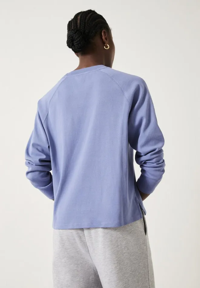Hush Tops and Tshirts Women Matilda Cotton Raglan Top Dusty Blue