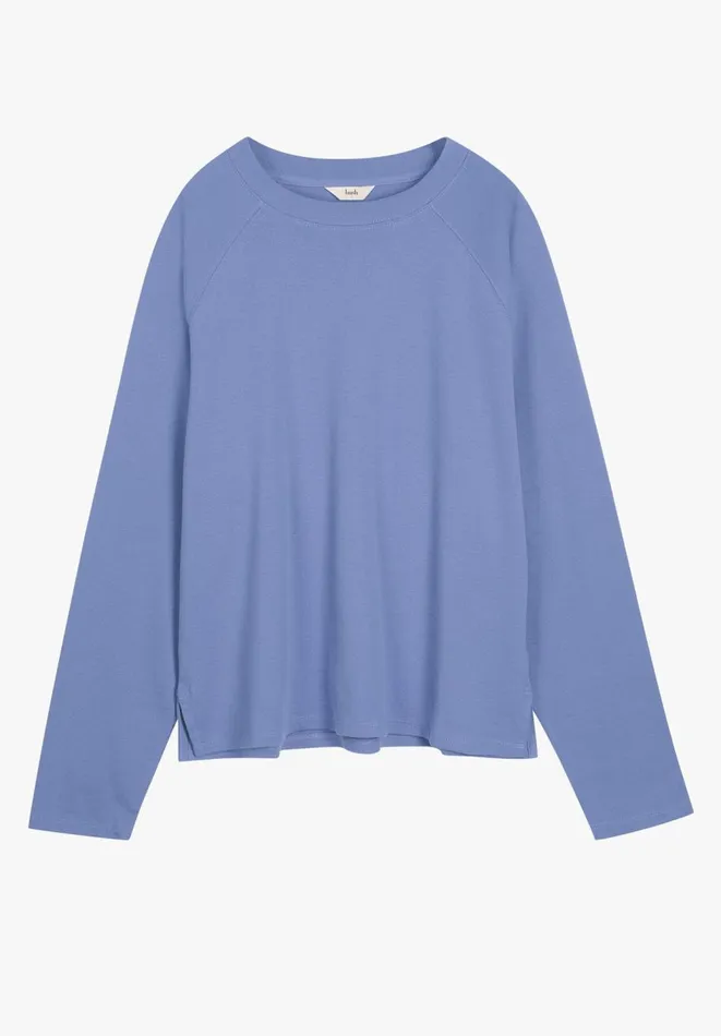 Hush Tops and Tshirts Women Matilda Cotton Raglan Top Dusty Blue
