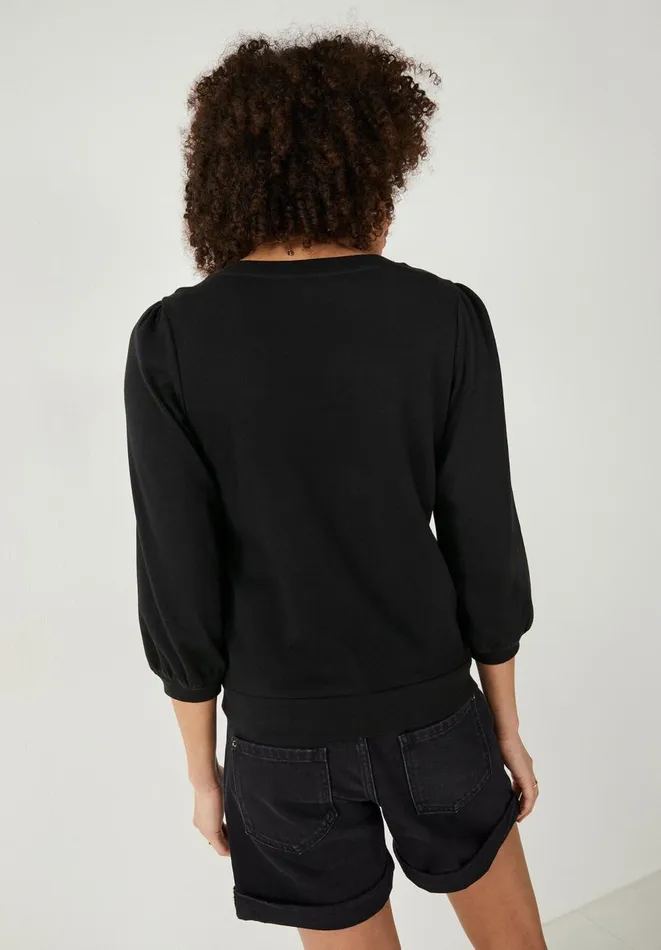 Hush Tops and Tshirts Women Mimi Puff Sleeve TShirt Black