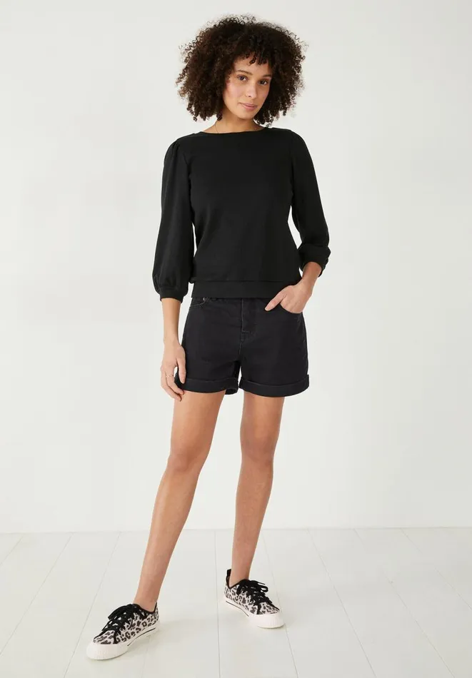 Hush Tops and Tshirts Women Mimi Puff Sleeve TShirt Black