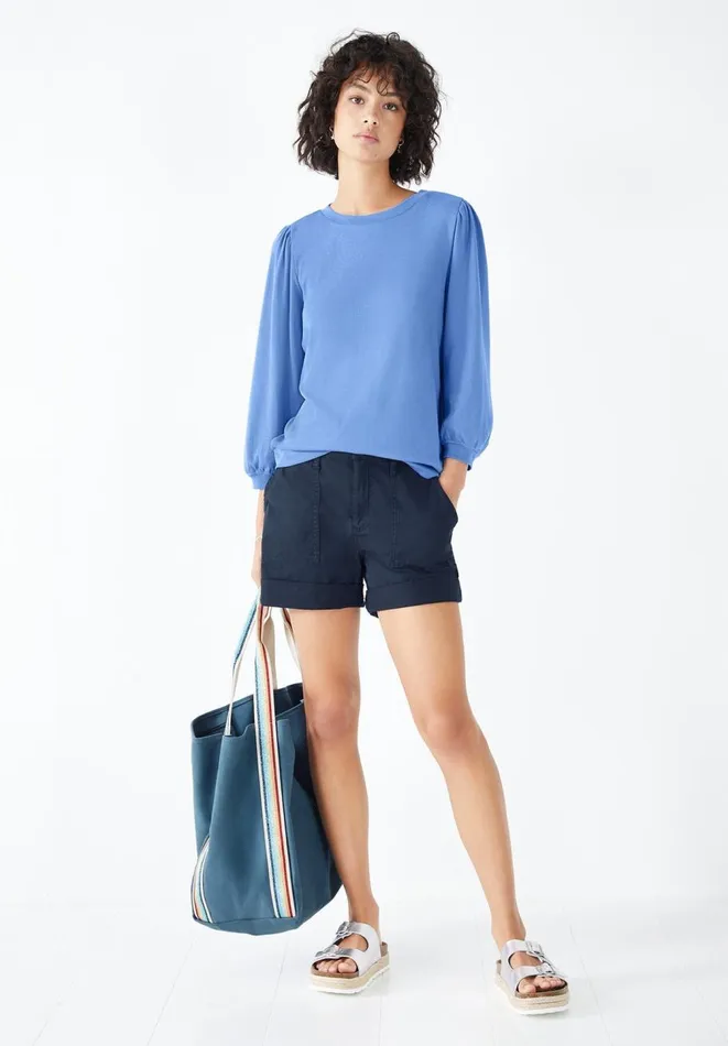 Hush Tops and Tshirts Women Mimi Puff Sleeve TShirt Periwinkle Blue Hush Tops and Tshirts Women Mimi Puff Sleeve TShirt Periwinkle Blue