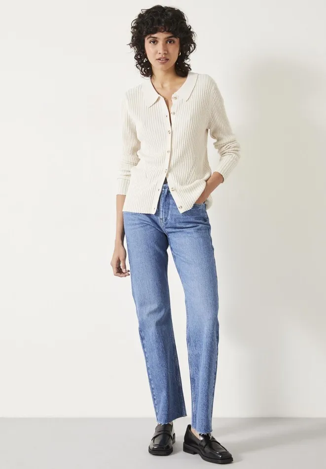 Hush Tops and Tshirts Women Miquita Collared Knitted Cardigan Ecru
