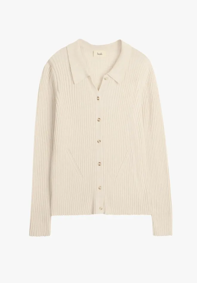 Hush Tops and Tshirts Women Miquita Collared Knitted Cardigan Ecru
