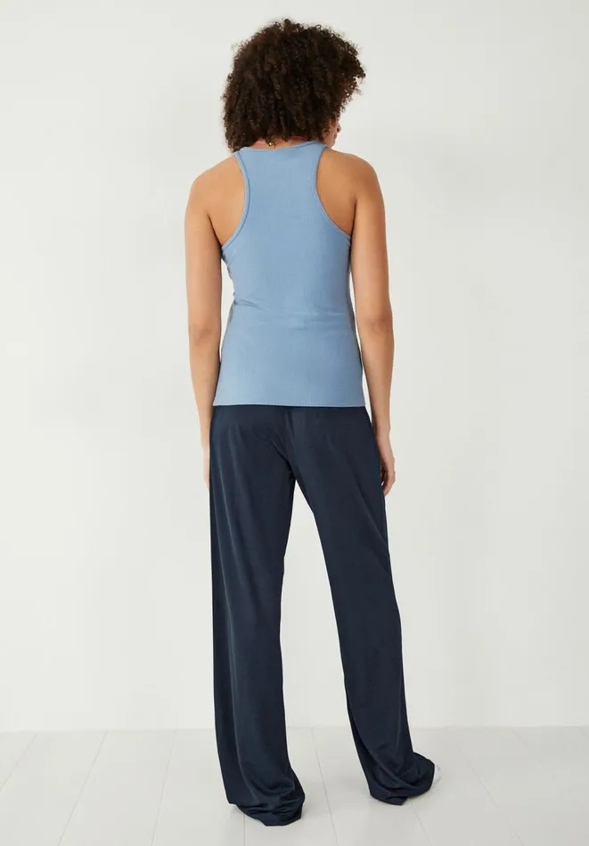 Hush Tops and Tshirts Women Ribbed Scoop Vest Blue