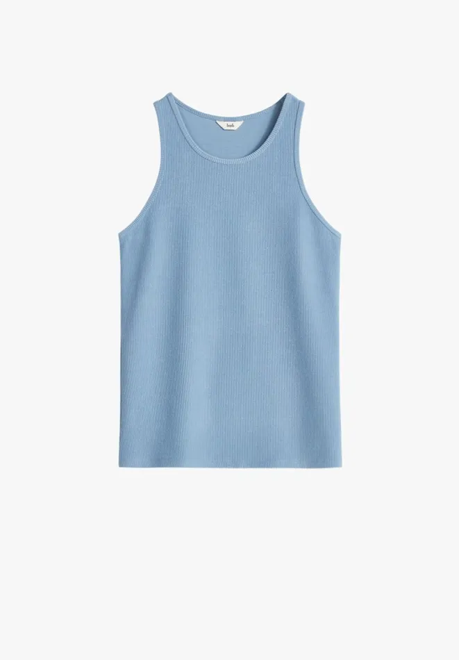 Hush Tops and Tshirts Women Ribbed Scoop Vest Blue