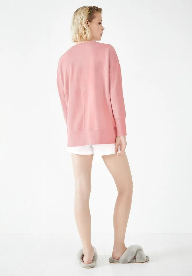 Hush Tops and Tshirts Women Sawyer Henley Sweatshirt Muted Pink Hush Tops and Tshirts Women Sawyer Henley Sweatshirt Muted Pink