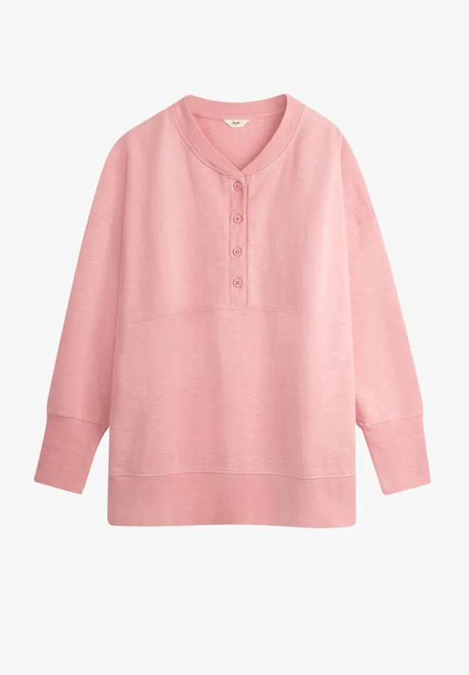 Hush Tops and Tshirts Women Sawyer Henley Sweatshirt Muted Pink Hush Tops and Tshirts Women Sawyer Henley Sweatshirt Muted Pink