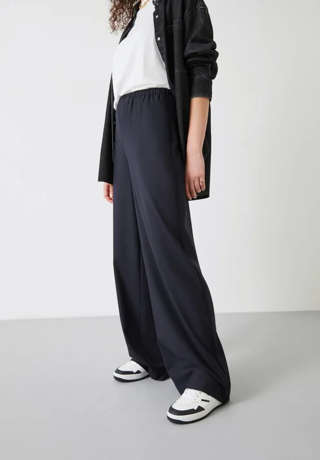 Hush Trousers Women Alpa Wide Leg Wool Blend Trousers Dark Navy Hush Trousers Women Alpa Wide Leg Wool Blend Trousers Dark Navy
