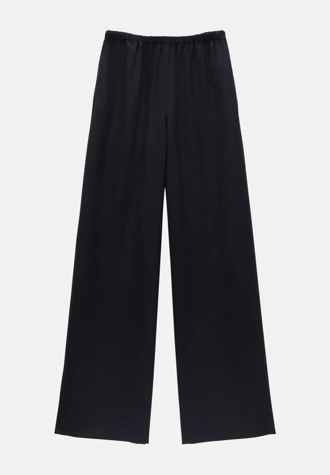 Hush Trousers Women Alpa Wide Leg Wool Blend Trousers Dark Navy Hush Trousers Women Alpa Wide Leg Wool Blend Trousers Dark Navy
