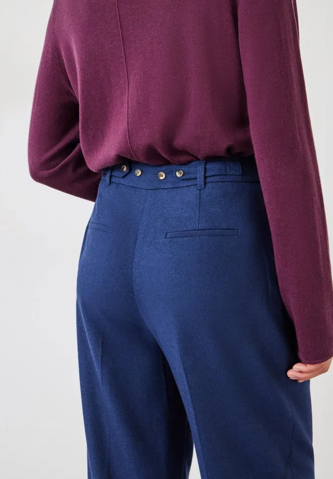Hush Trousers Women Carine Wool Trousers Mid Blue