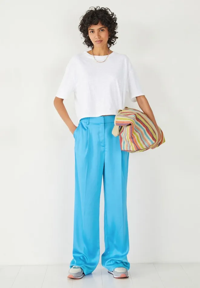 Hush Trousers Women Hayley Satin Trousers Bright Blue