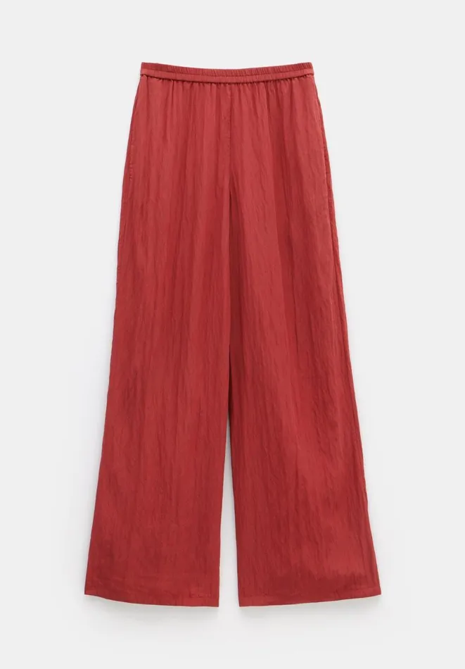 Hush Trousers Women Mabel Fluid Wide Leg Crinkle Trousers Rust Hush Trousers Women Mabel Fluid Wide Leg Crinkle Trousers Rust