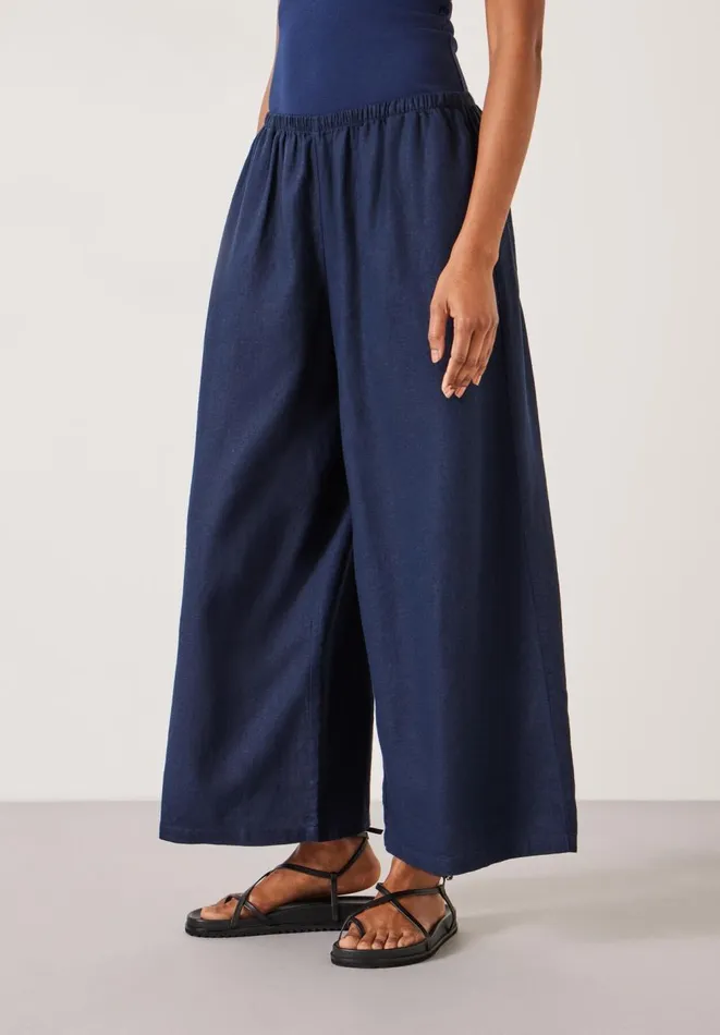 Hush Trousers Women Melissa Linen Wide Leg Trousers Navy Hush Trousers Women Melissa Linen Wide Leg Trousers Navy