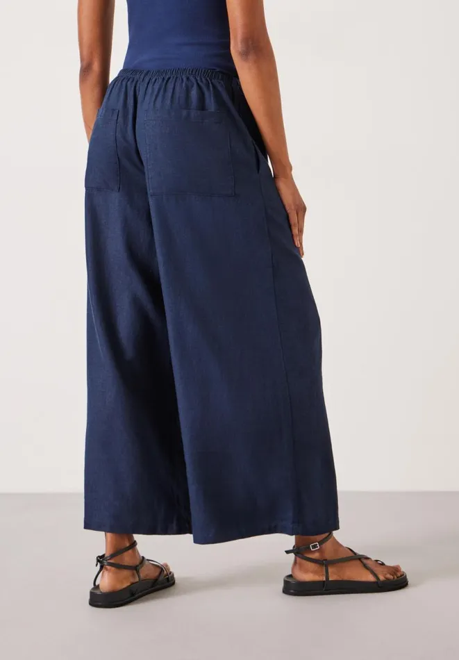 Hush Trousers Women Melissa Linen Wide Leg Trousers Navy Hush Trousers Women Melissa Linen Wide Leg Trousers Navy