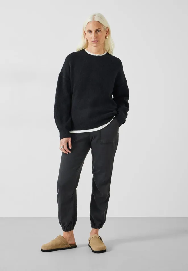 Hush Trousers Women Riley Washed Cargo Trousers Black
