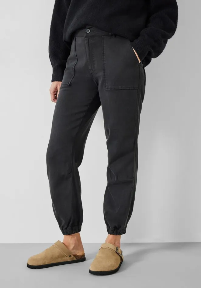 Hush Trousers Women Riley Washed Cargo Trousers Black