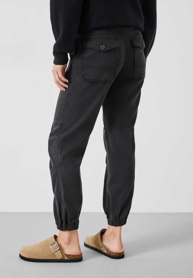 Hush Trousers Women Riley Washed Cargo Trousers Black