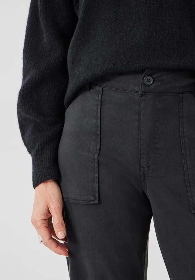 Hush Trousers Women Riley Washed Cargo Trousers Black