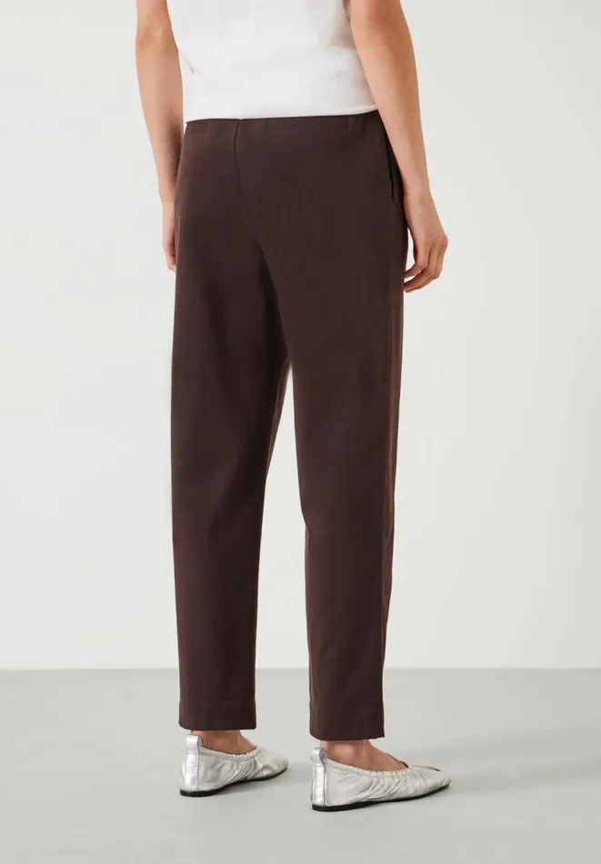 Hush Trousers Women Ruby Cotton Pleat Trousers Chocolate