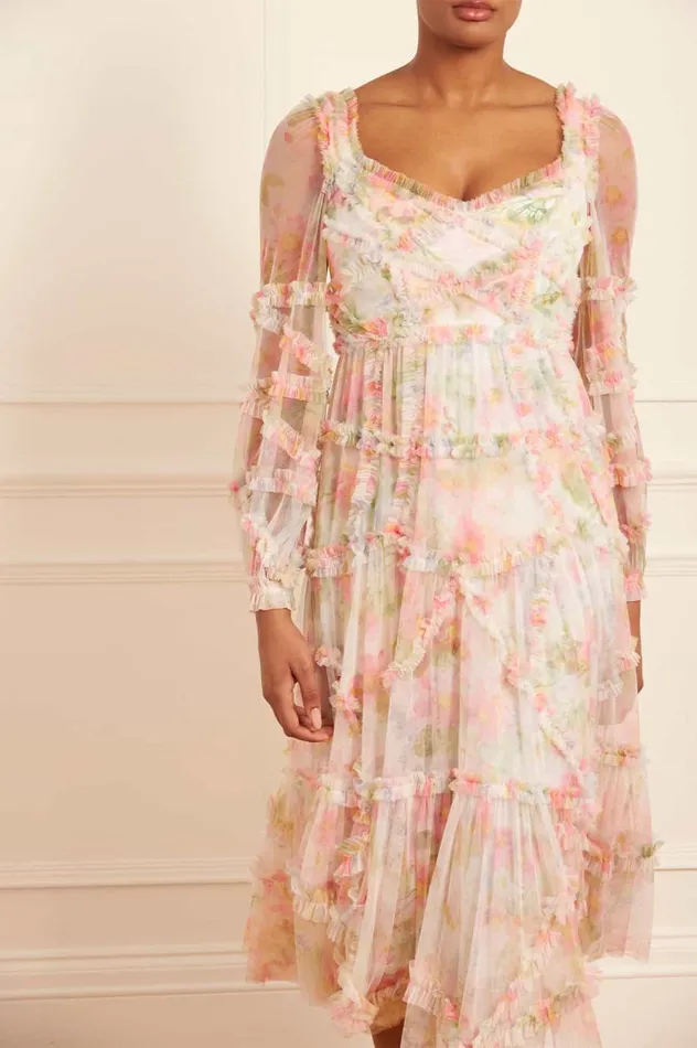 Immortal Rose Maeve Long Sleeve Ballerina Dress Multi Women Needle and Thread Dresses