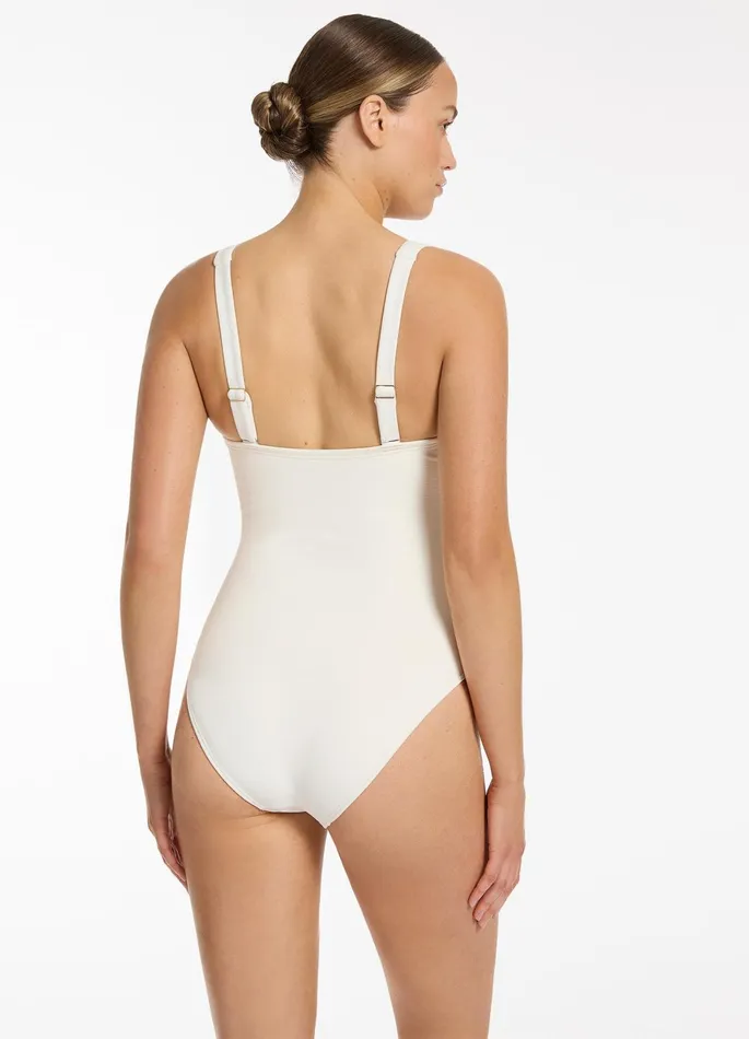 Isla Rib EF Underwire Tank One Piece Cream Women JETS Australia Fuller Cup One Piece