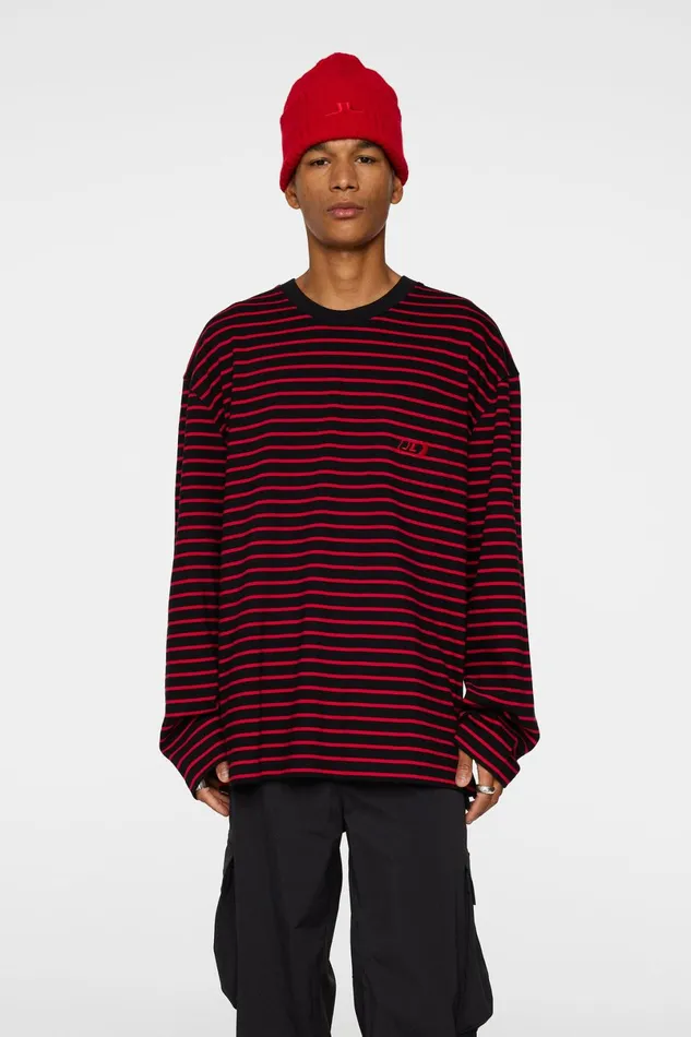 JLindeberg TShirts Men Walsh Stripe Long Sleeve Tee