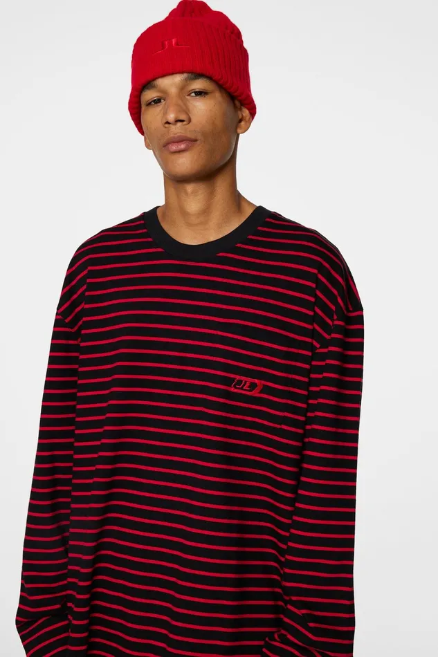 JLindeberg TShirts Men Walsh Stripe Long Sleeve Tee